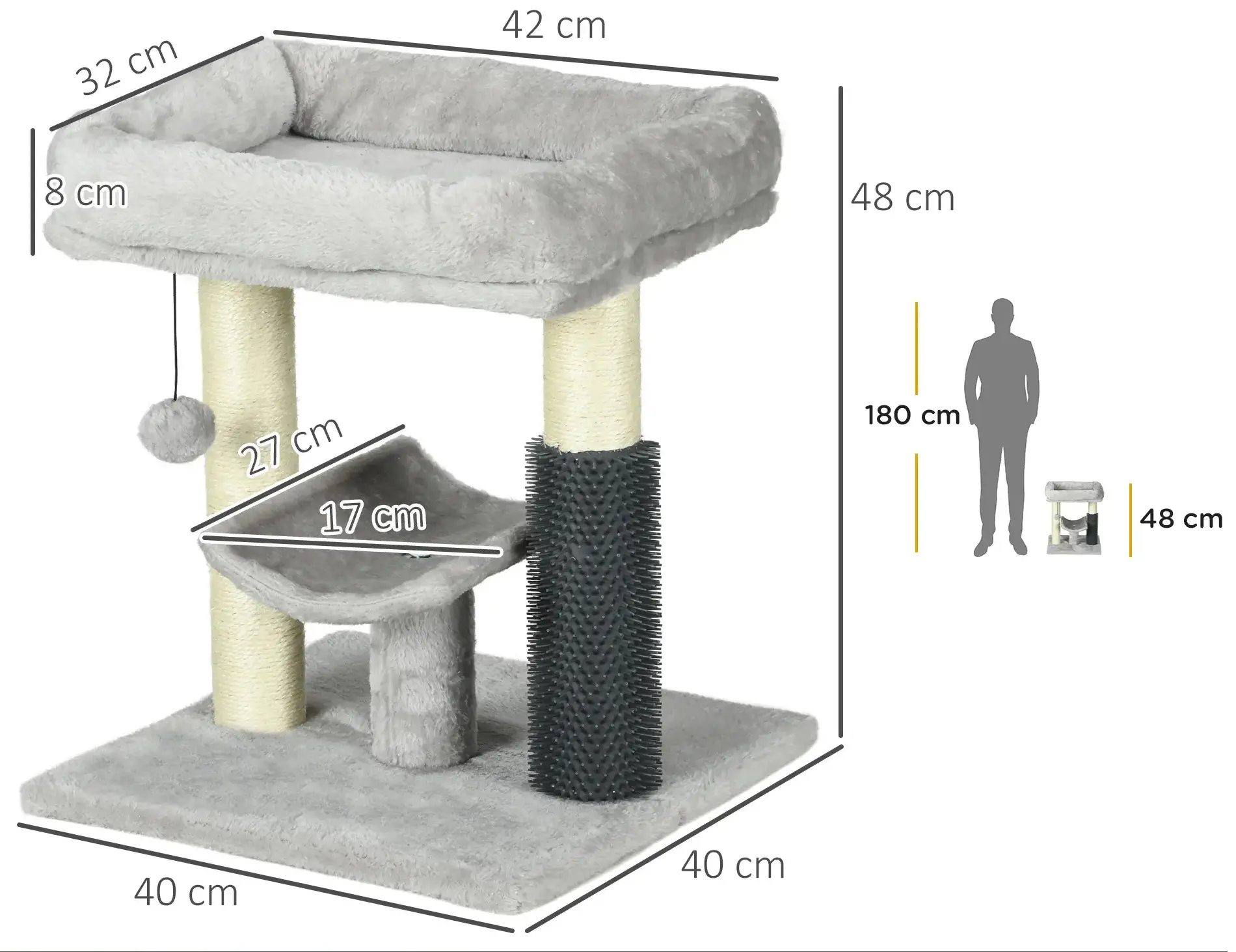 Ansamblu de joaca pentru pisici PawHut D30-714V00GY (Grey) - 4