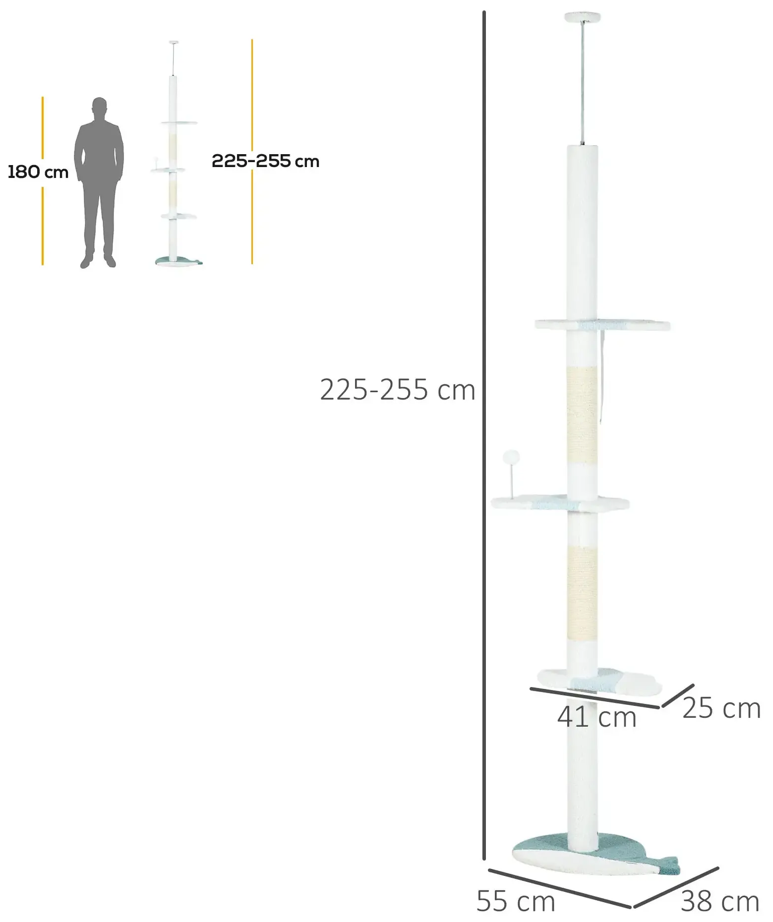 Игровой комплекс для кошек PawHut D30-717V00WT (White) - 4