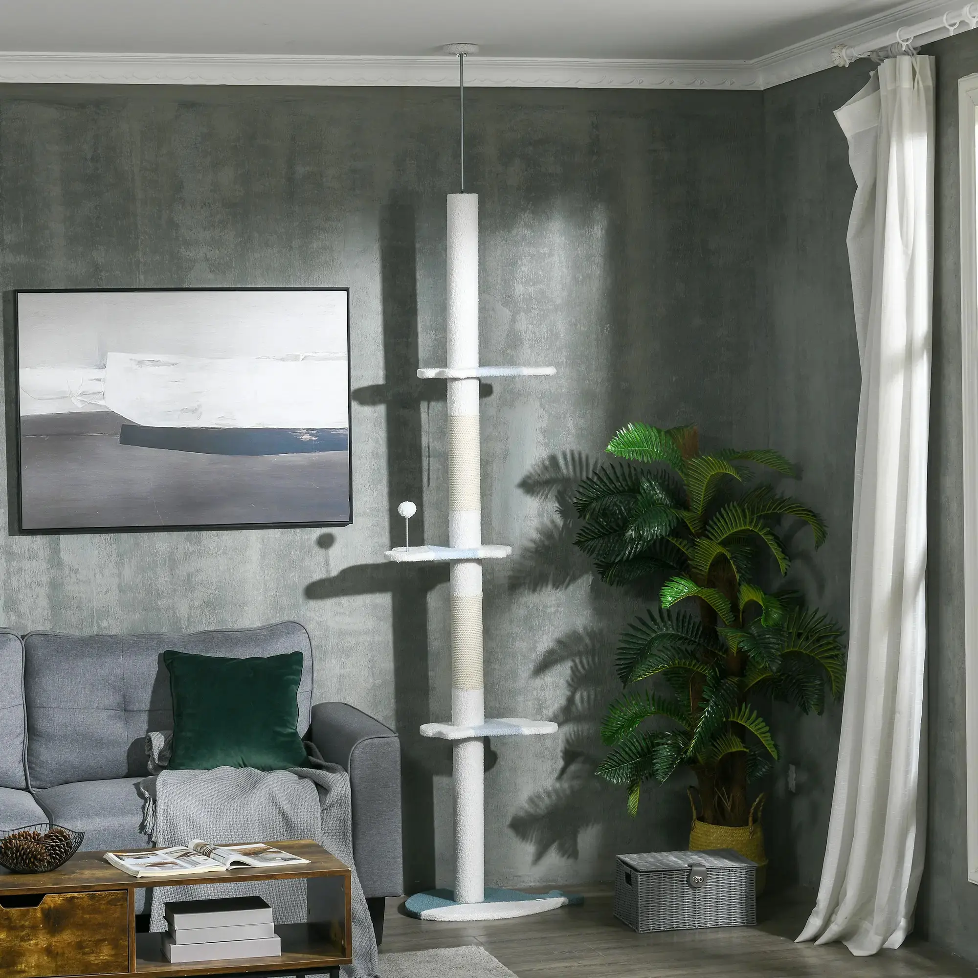 Игровой комплекс для кошек PawHut D30-717V00WT (White) - 7