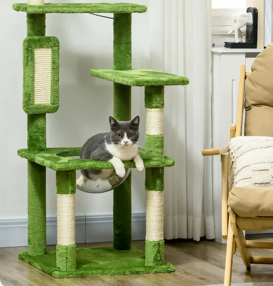 Ansamblu de joaca pentru pisici PawHut D30-734V00GN (Green) - 6