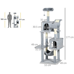 Игровой комплекс для кошек PawHut D30-741V00GY (Grey) Thumb