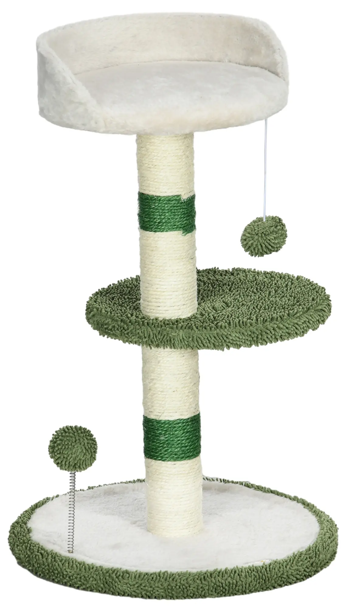 Ansamblu de joaca pentru pisici PawHut D30-748V00GN (Green/White) - 2