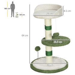 Ansamblu de joaca pentru pisici PawHut D30-748V00GN (Green/White) Thumb