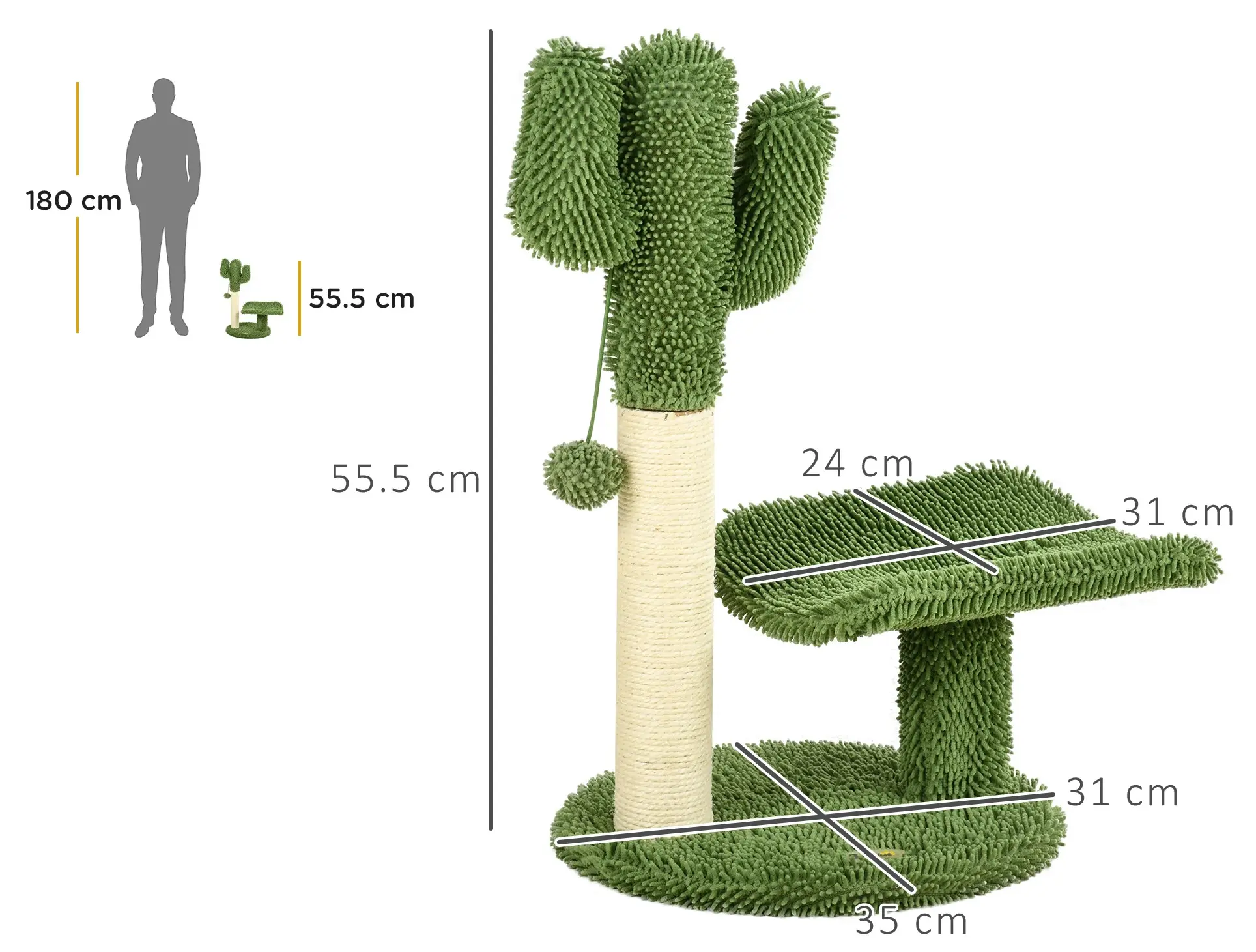 Ansamblu de joaca pentru pisici PawHut D30-761V00GN (Green) - 4