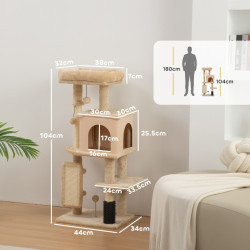 Игровой комплекс для кошек PawHut D30-842V00BG (Beige/Cream) Thumb