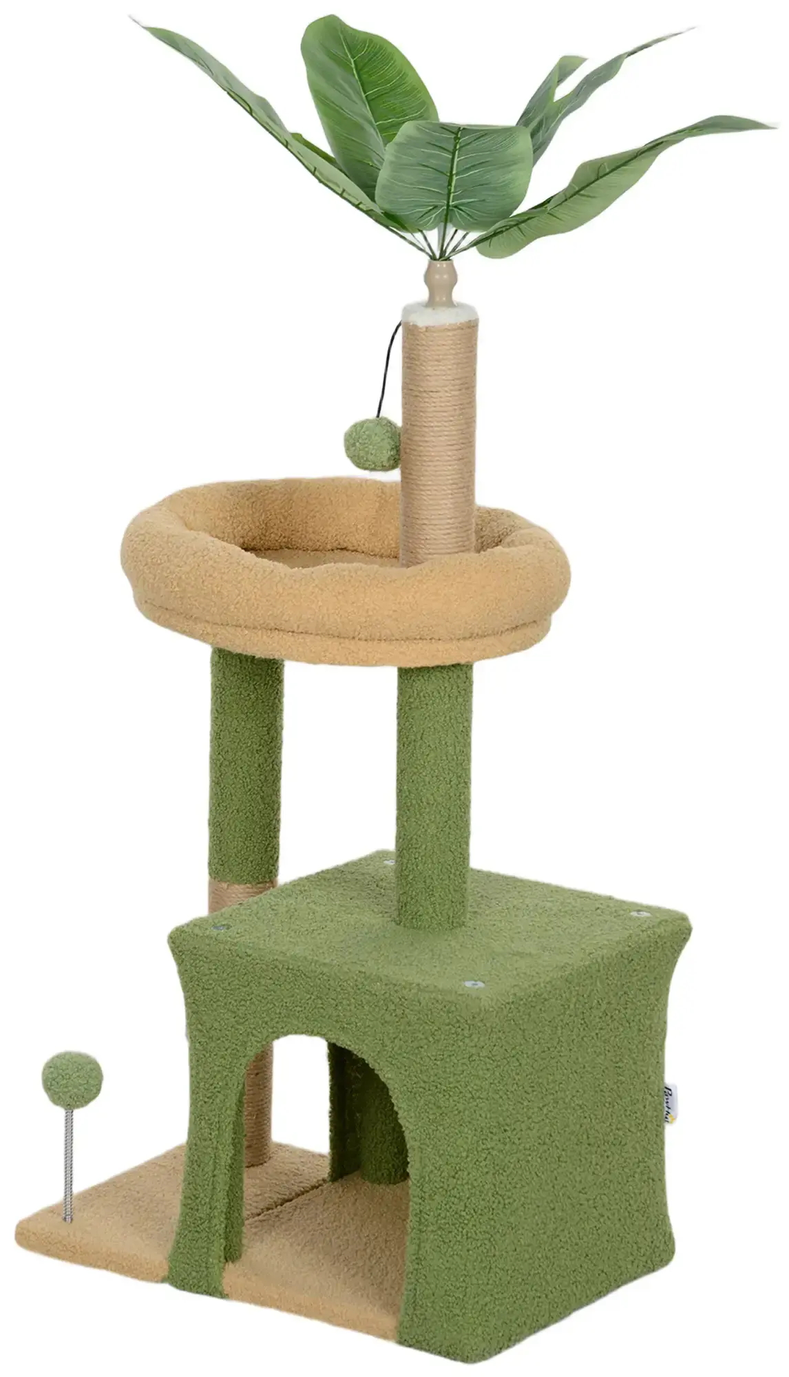 Ansamblu de joaca pentru pisici PawHut D30-846V00GN (Green/Brown) - 2