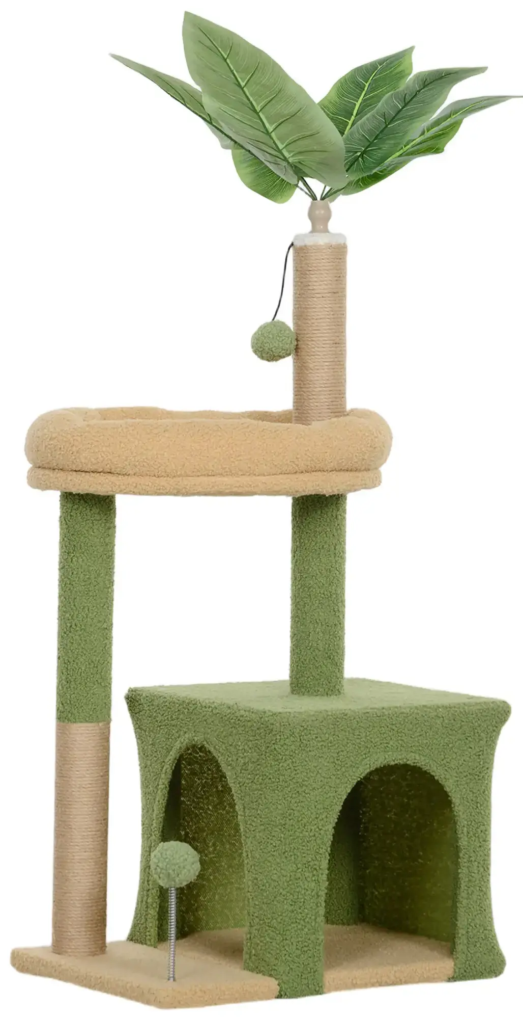 Ansamblu de joaca pentru pisici PawHut D30-846V00GN (Green/Brown) - 3