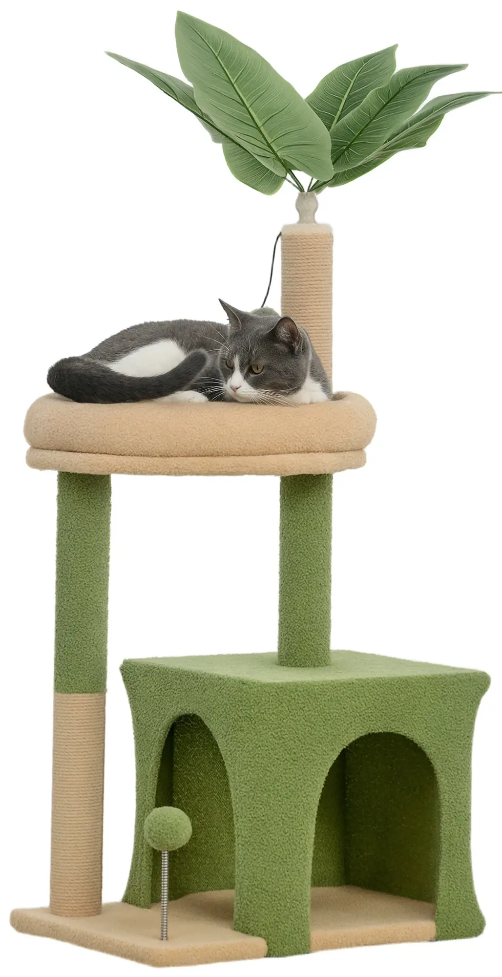 Ansamblu de joaca pentru pisici PawHut D30-846V00GN (Green/Brown)