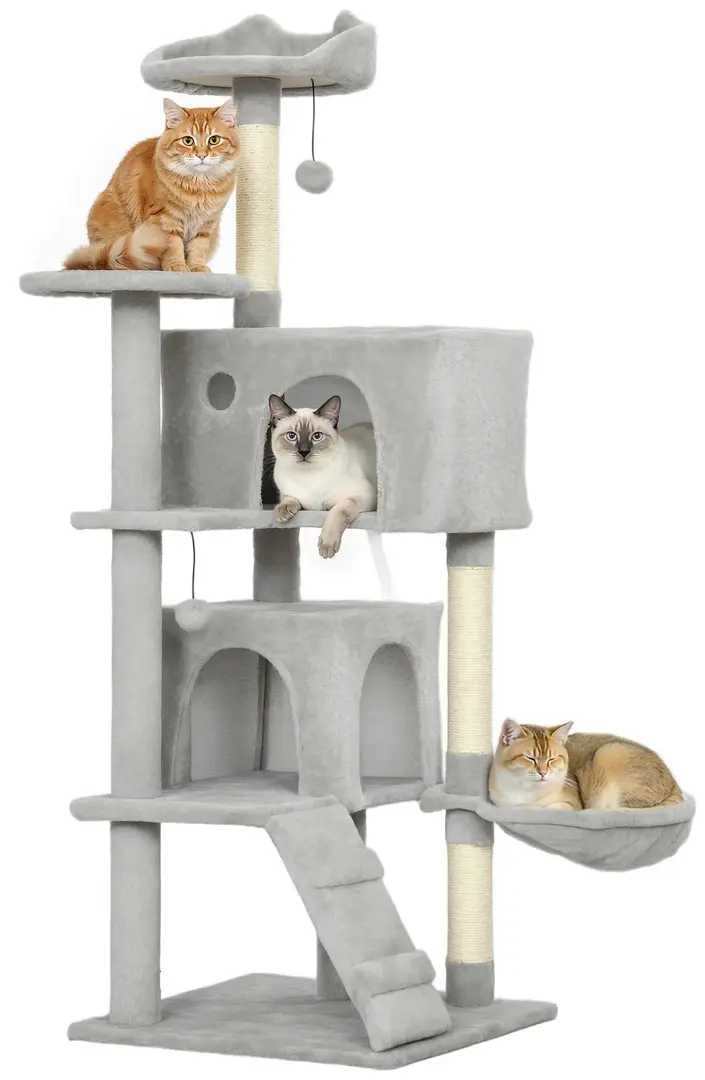 Ansamblu de joaca pentru pisici PawHut D30-920V00LG (Light Grey)