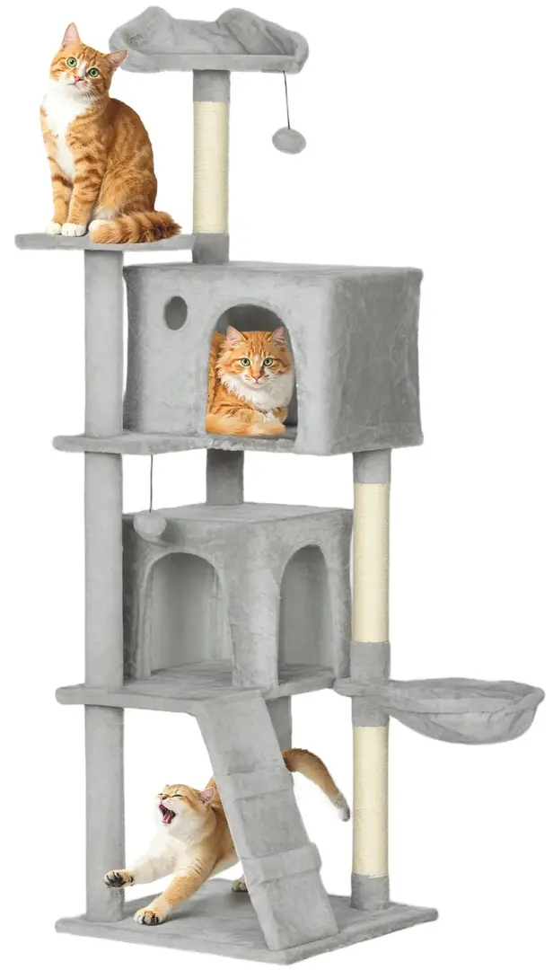 Ansamblu de joaca pentru pisici PawHut D30-920V01LG (Light Grey)