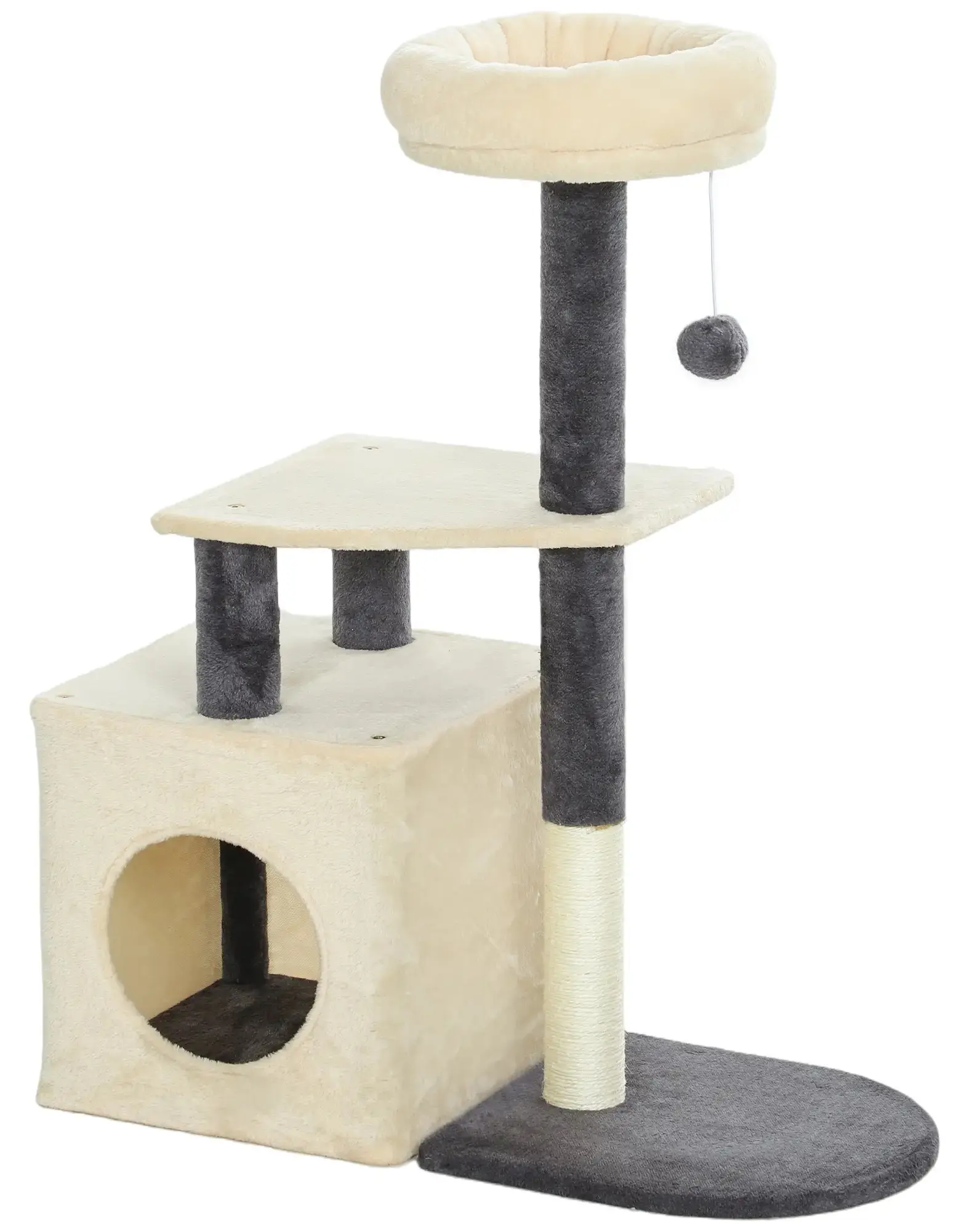 Игровой комплекс для кошек PawHut D30-923V00CW (Cream White/Dark Grey) - 2