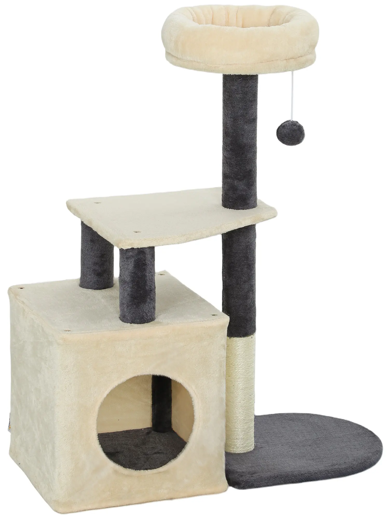 Игровой комплекс для кошек PawHut D30-923V00CW (Cream White/Dark Grey) - 3