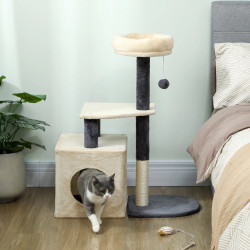 Игровой комплекс для кошек PawHut D30-923V00CW (Cream White/Dark Grey) Thumb