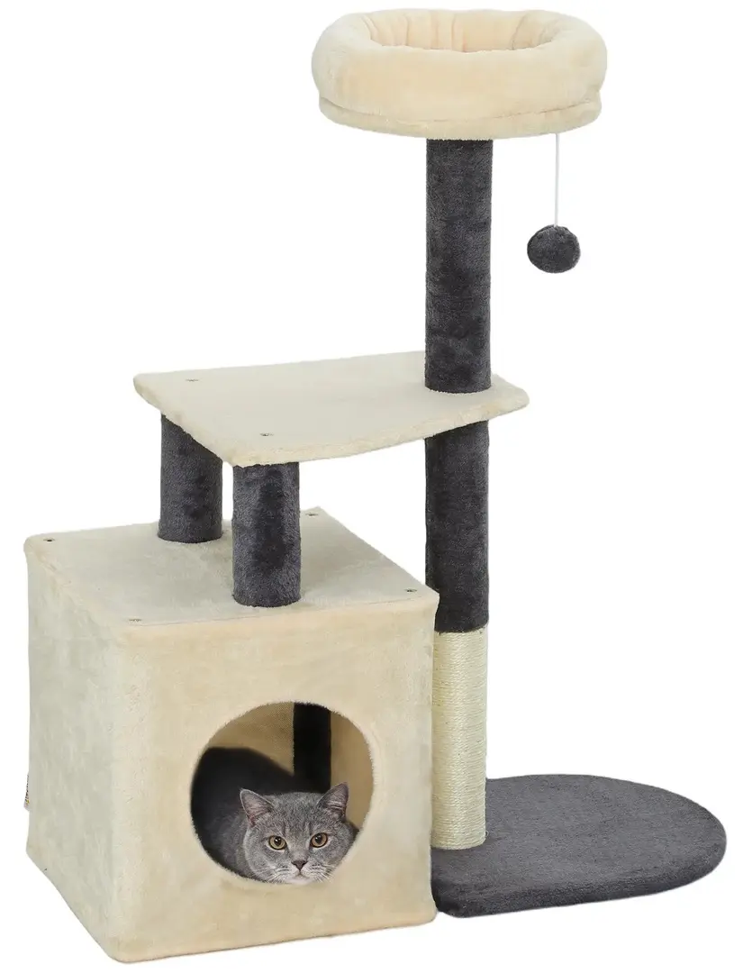Игровой комплекс для кошек PawHut D30-923V00CW (Cream White/Dark Grey)