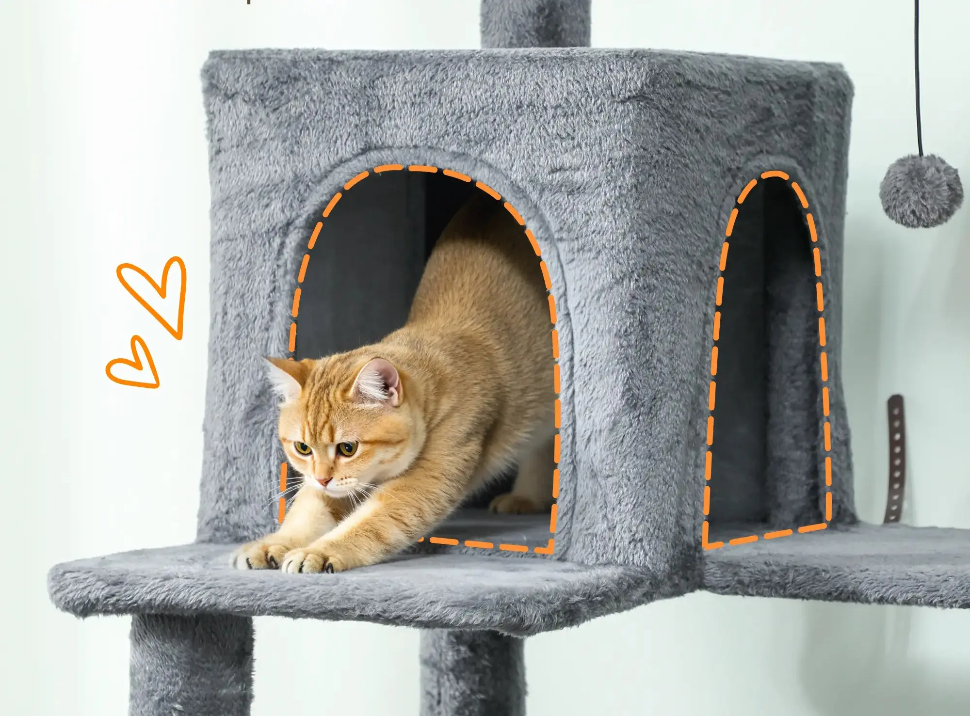 Игровой комплекс для кошек PawHut D30-932V00CG (Dark Grey) - 4