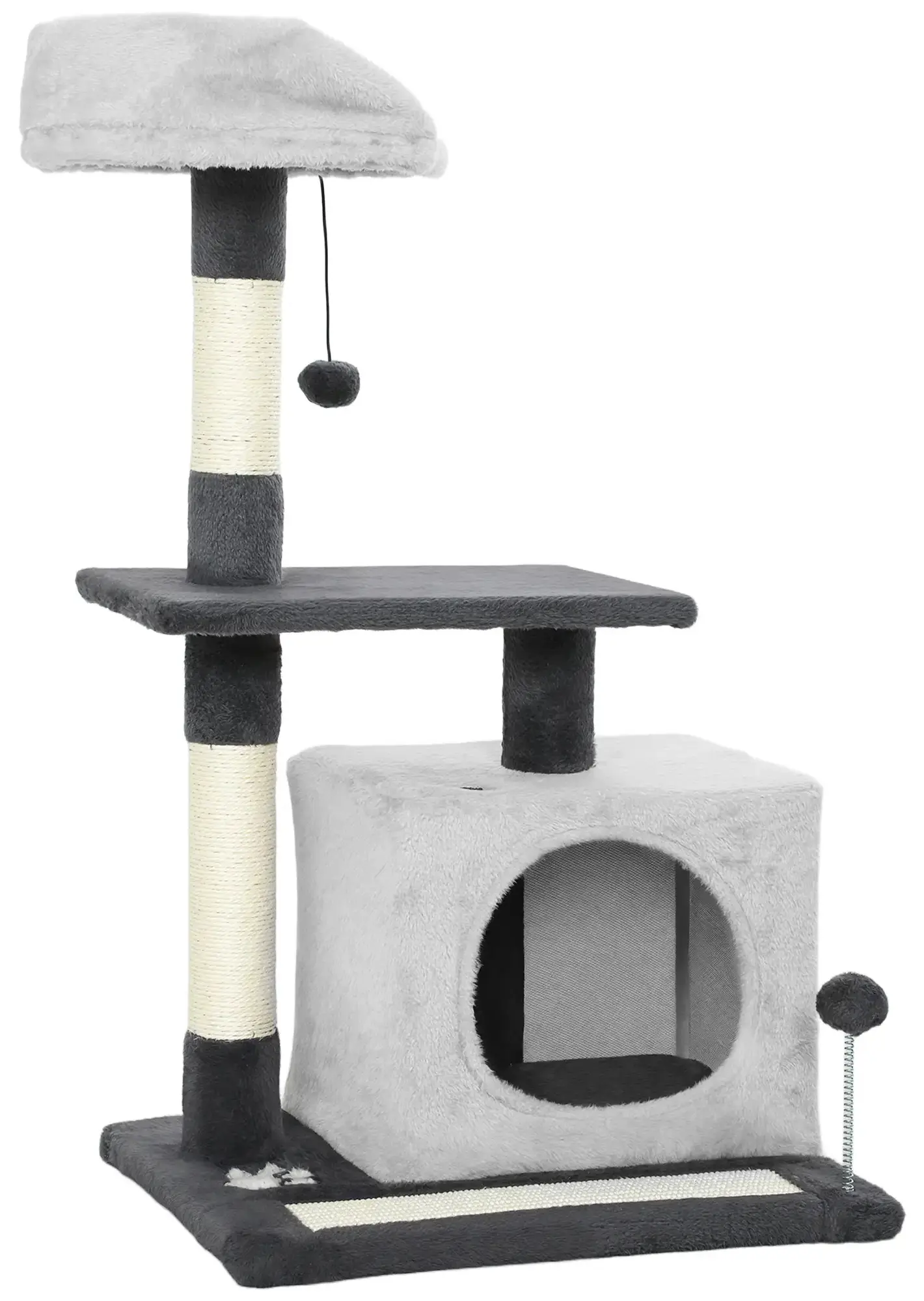 Игровой комплекс для кошек PawHut D30-935V00LG (Light Grey|Black) - 2