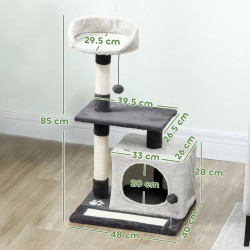 Игровой комплекс для кошек PawHut D30-935V00LG (Light Grey|Black) Thumb