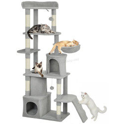 Ansamblu de joaca pentru pisici PawHut D30-951V00LG (Light Grey)