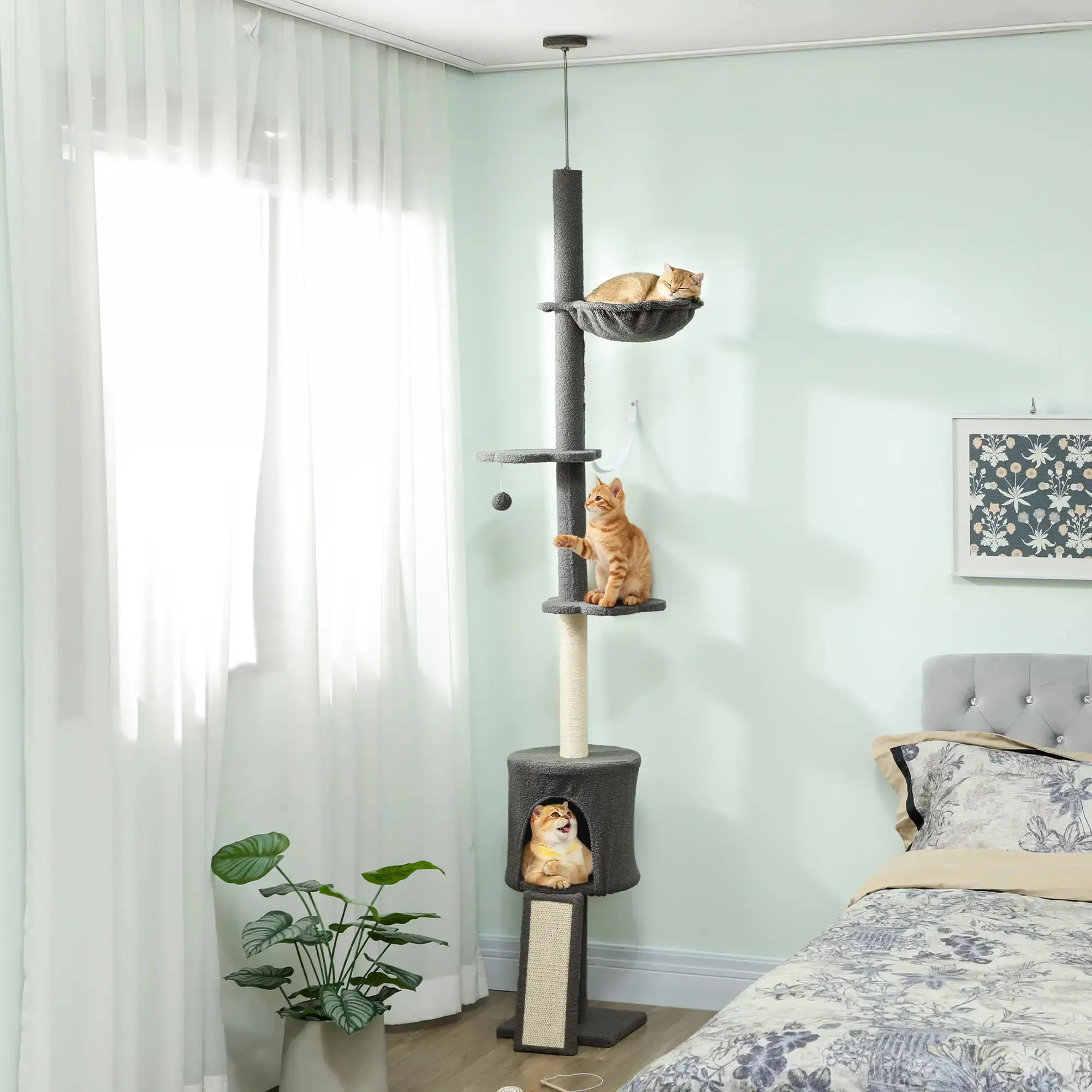 Игровой комплекс для кошек PawHut D30-956V00CG (Dark Grey) - 3