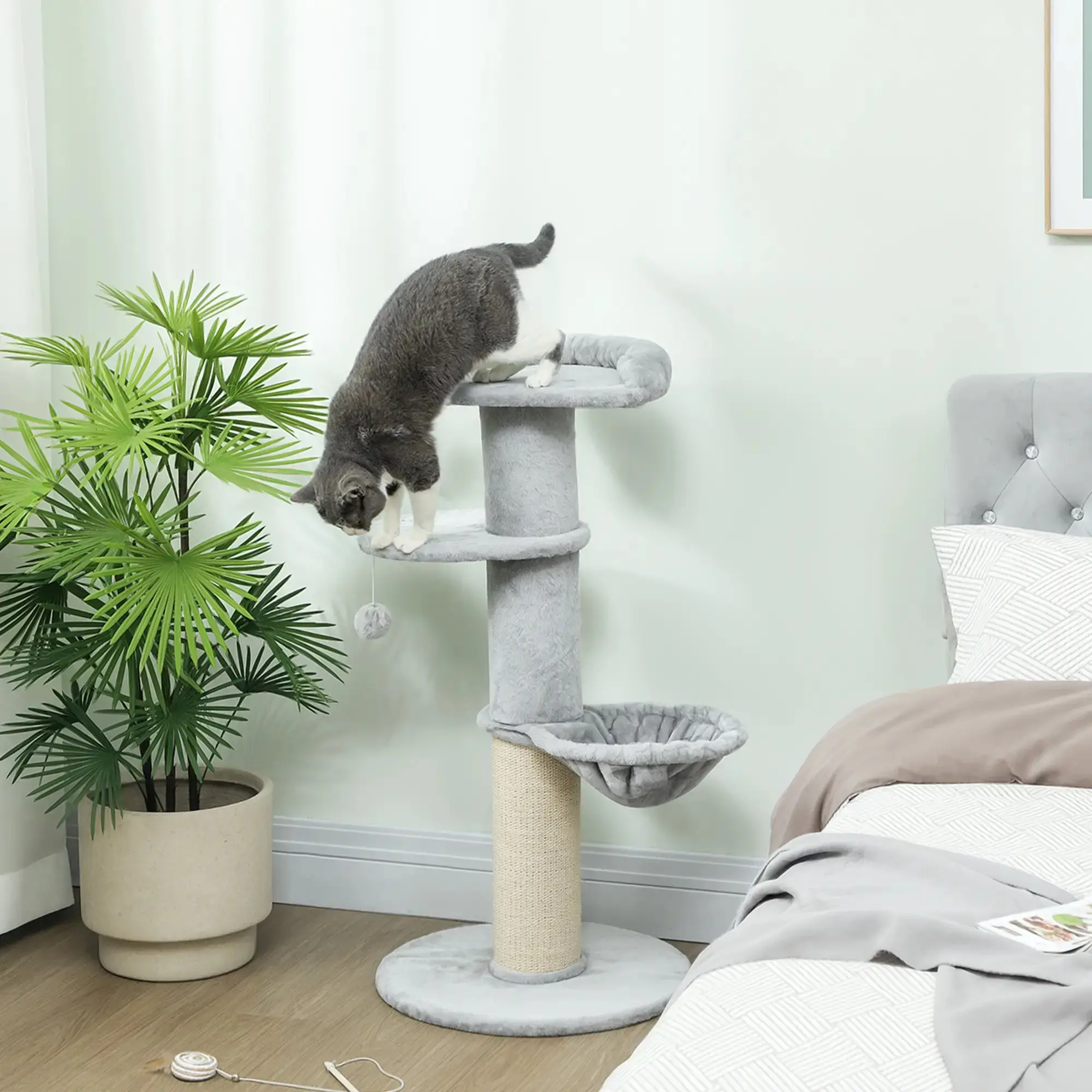Игровой комплекс для кошек PawHut D30-957V00LG (Light Grey) - 4
