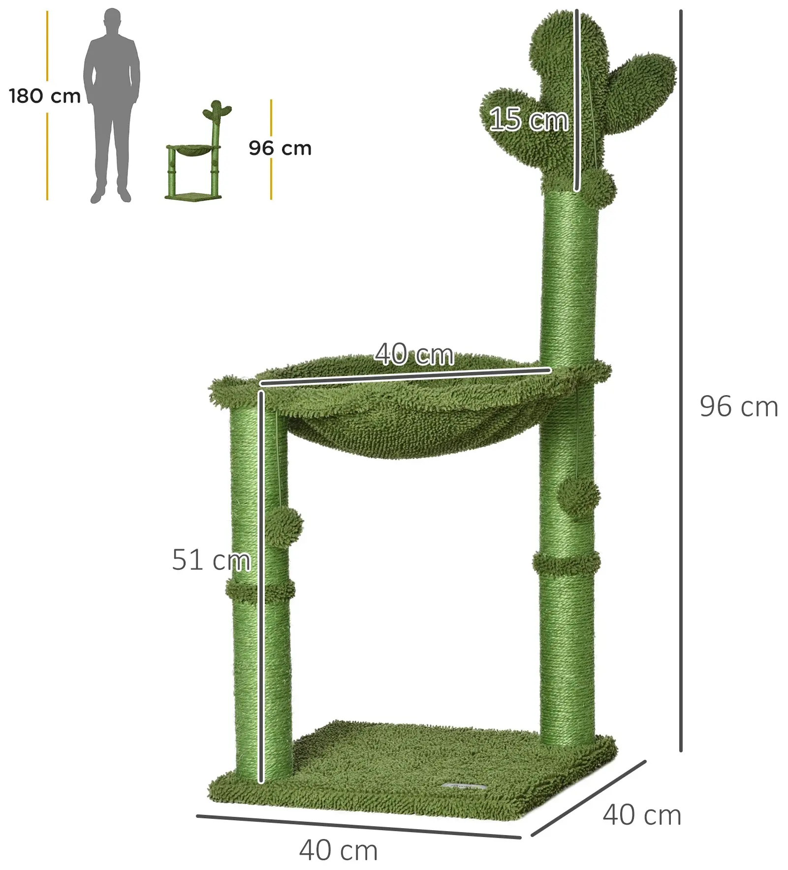 Игровой комплекс для кошек PawHut Сactus D30-451 (Green) - 2