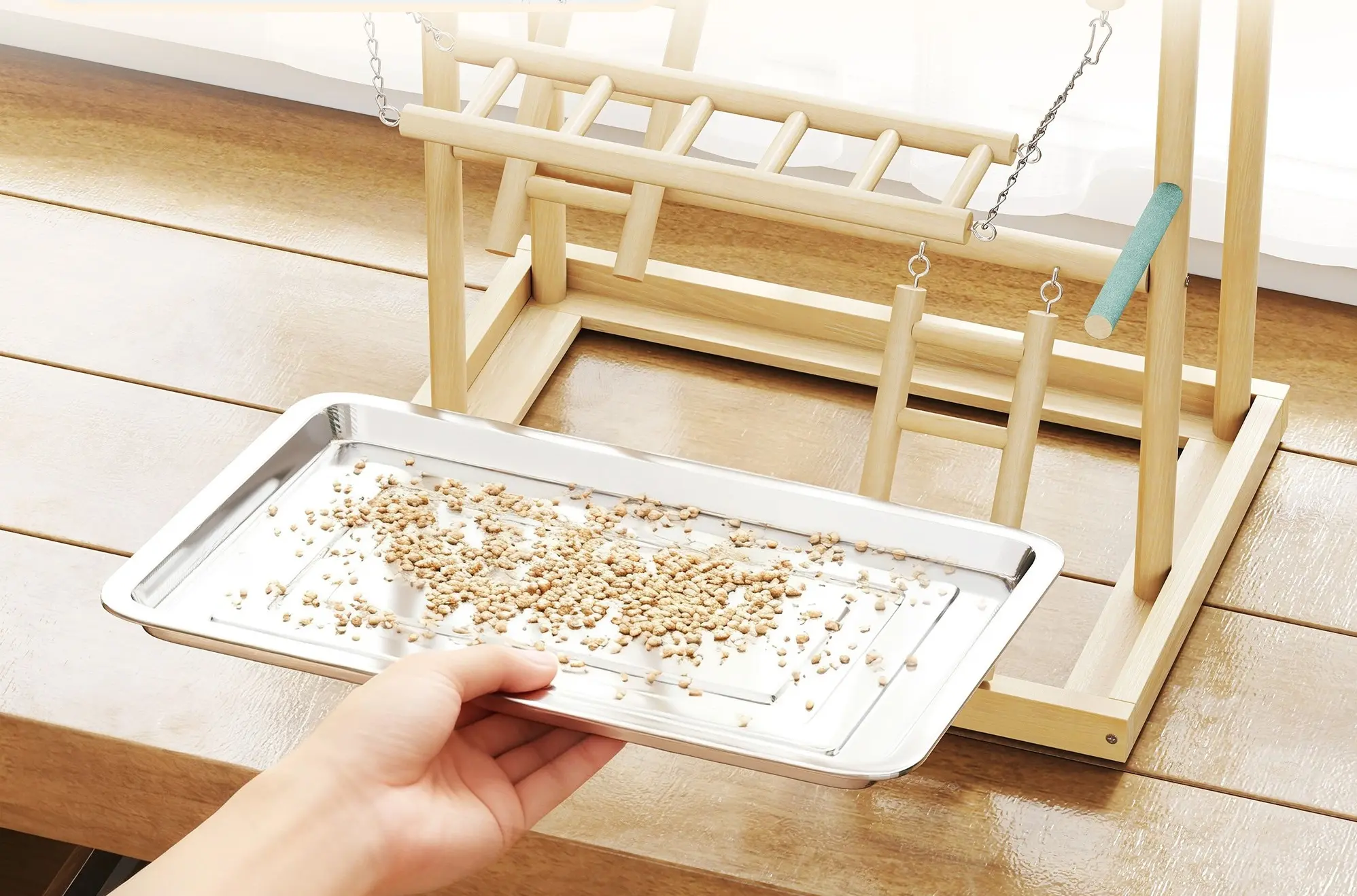 Ansamblu de joaca pentru papagali PawHut D10-108V00ND (Wood) - 4