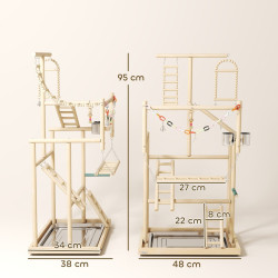 Ansamblu de joaca pentru papagali PawHut D10-108V00ND (Wood) Thumb