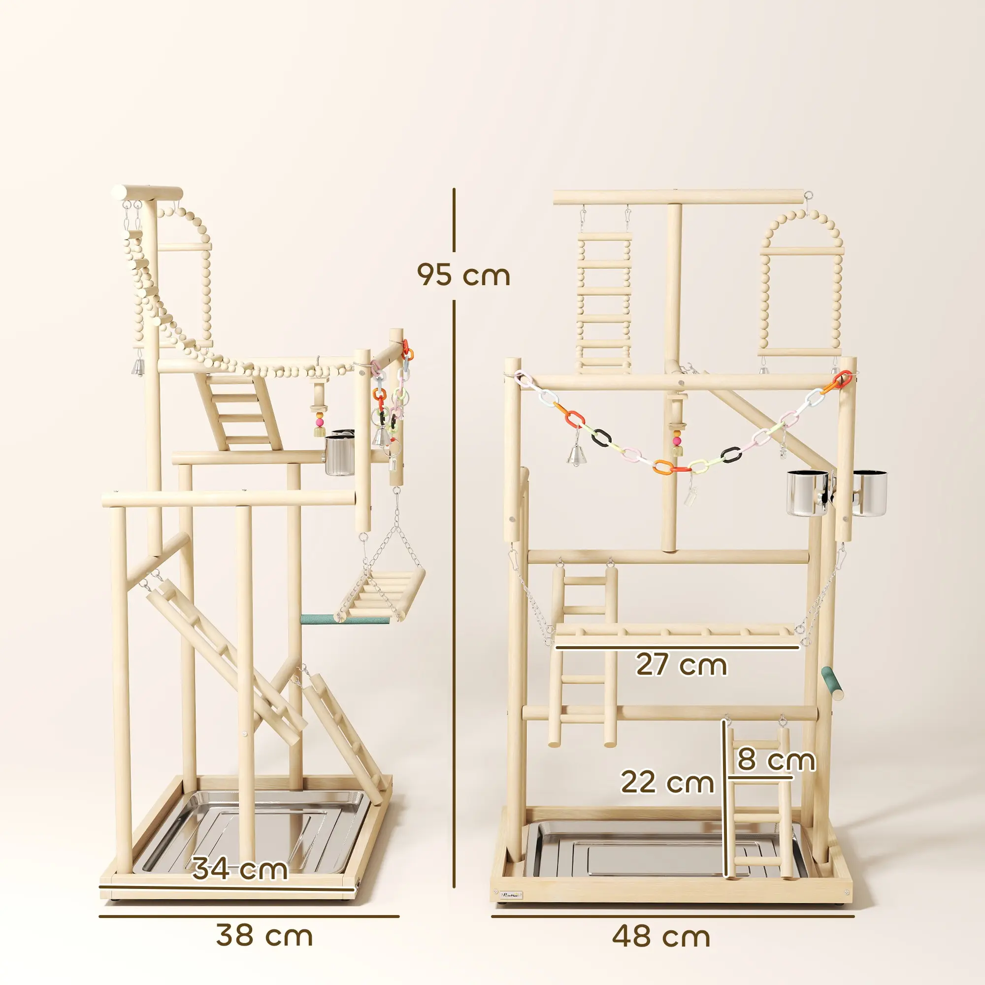 Ansamblu de joaca pentru papagali PawHut D10-108V00ND (Wood) - 7