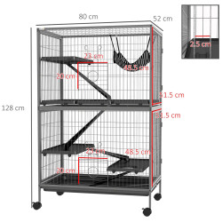 Клетка для грызунов PawHut D51-113V00GY (Grey) Thumb