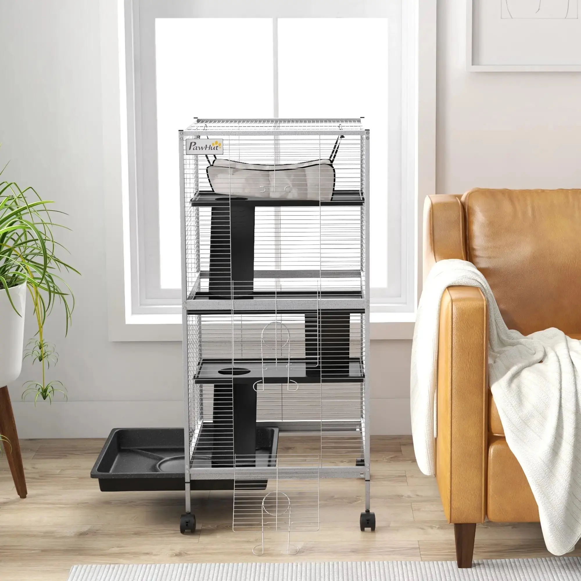 Cusca pentru rozatoare PawHut D51-153V00LG (Grey/Black) - 6