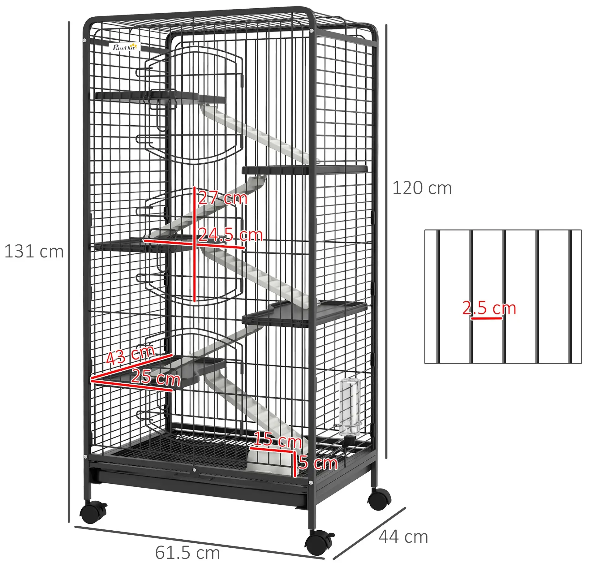 Cusca pentru rozatoare PawHut D51-158V01BK (Black) - 3