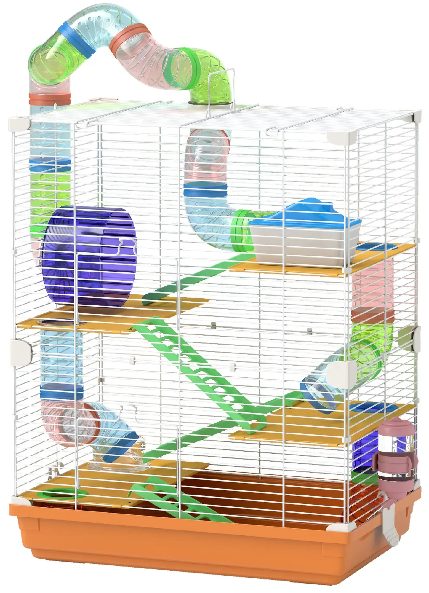 Cusca pentru hamsteri PawHut D51-214V00OG (Orange/White) - 2
