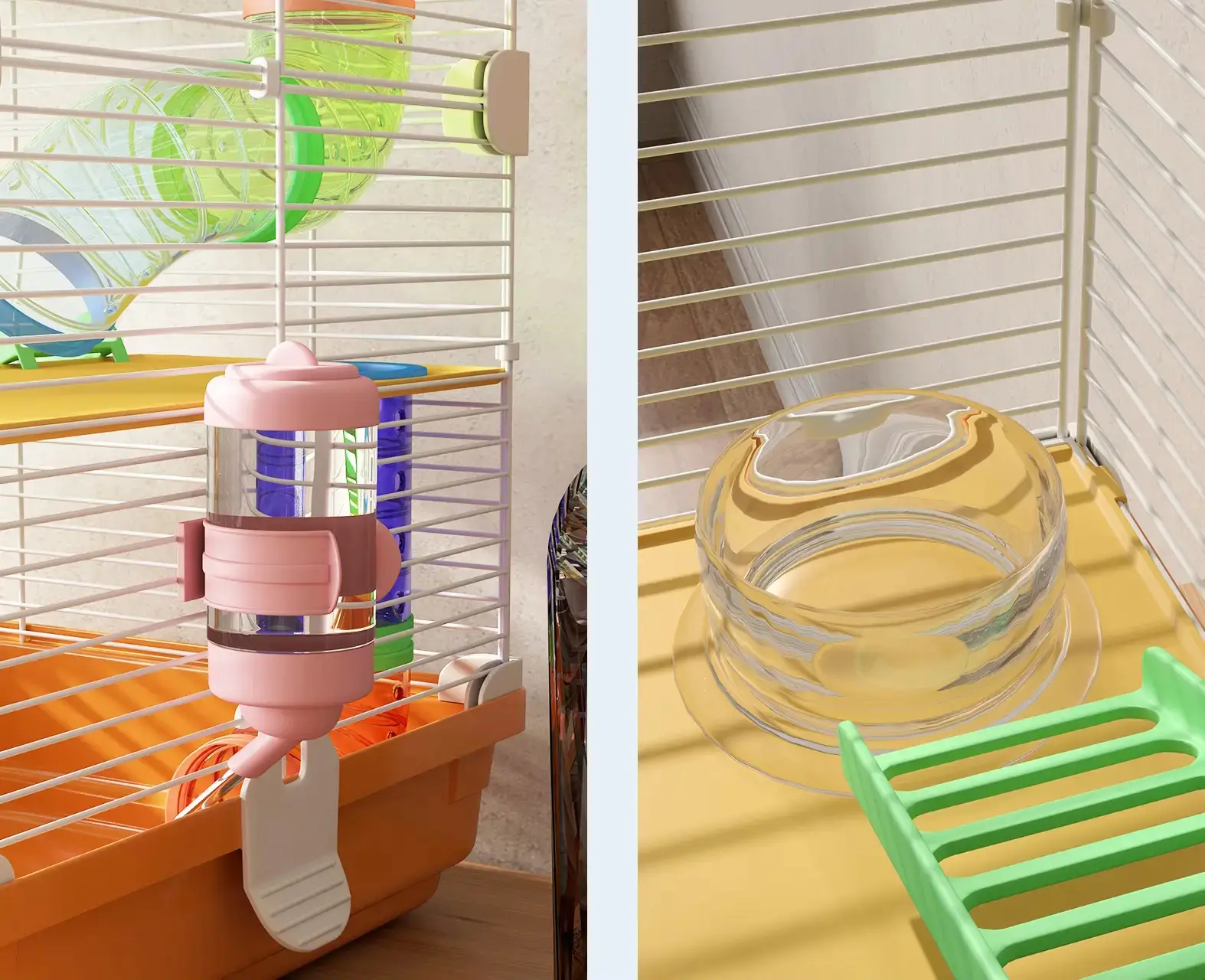 Cusca pentru hamsteri PawHut D51-214V00OG (Orange/White) - 5