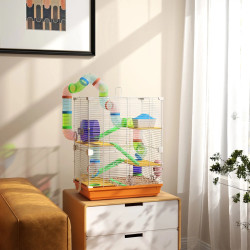 Cusca pentru hamsteri PawHut D51-214V00OG (Orange/White) Thumb