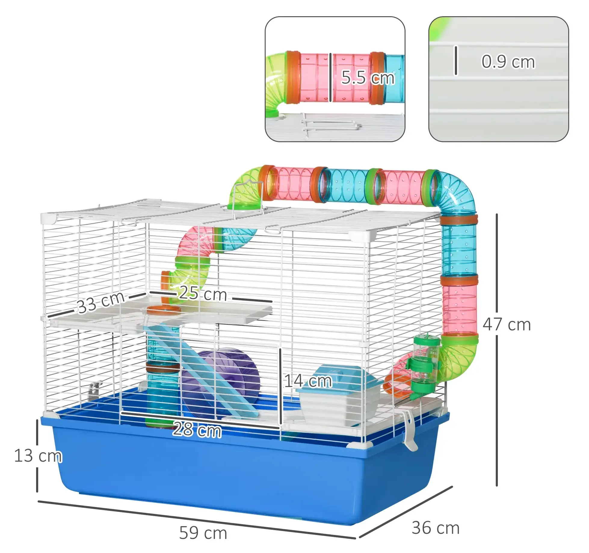 Клетка для хомяков PawHut D51-234BU (Blue) - 3