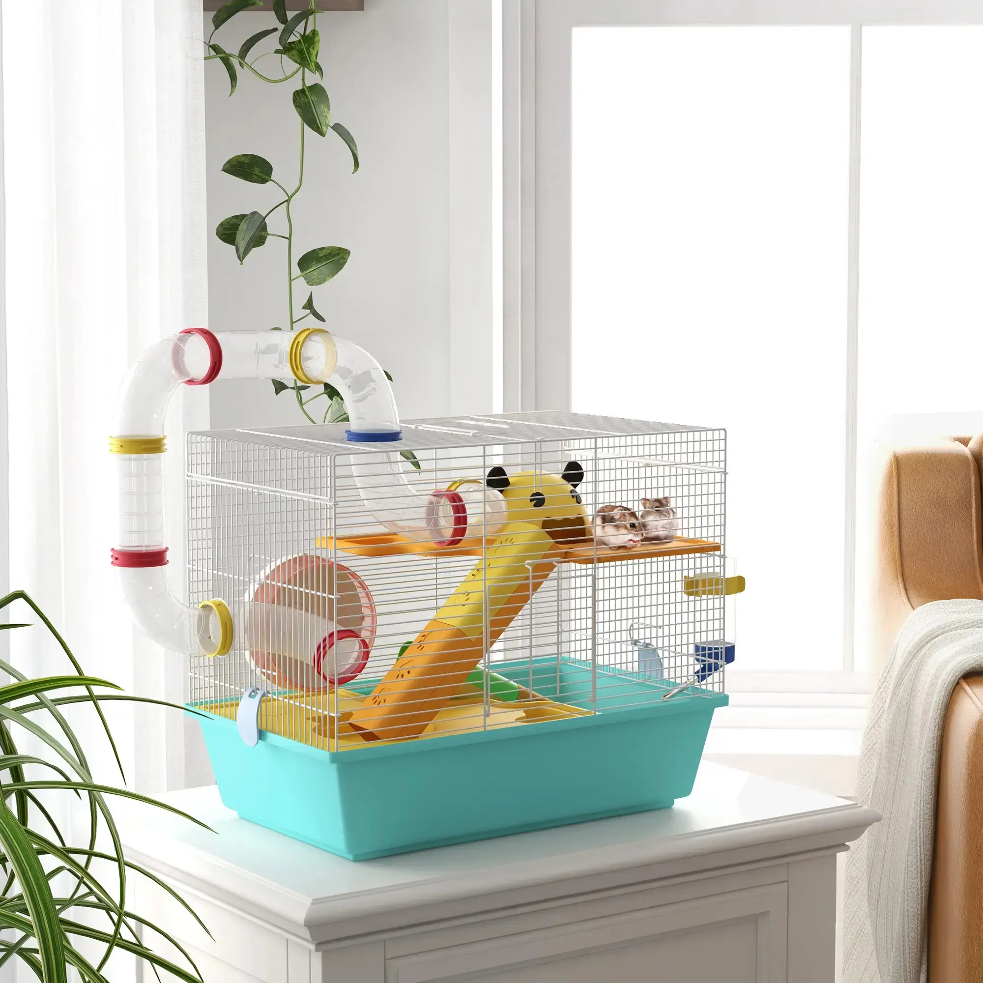 Cusca pentru hamsteri PawHut D51-419V00LB (Light Blue/White) - 5