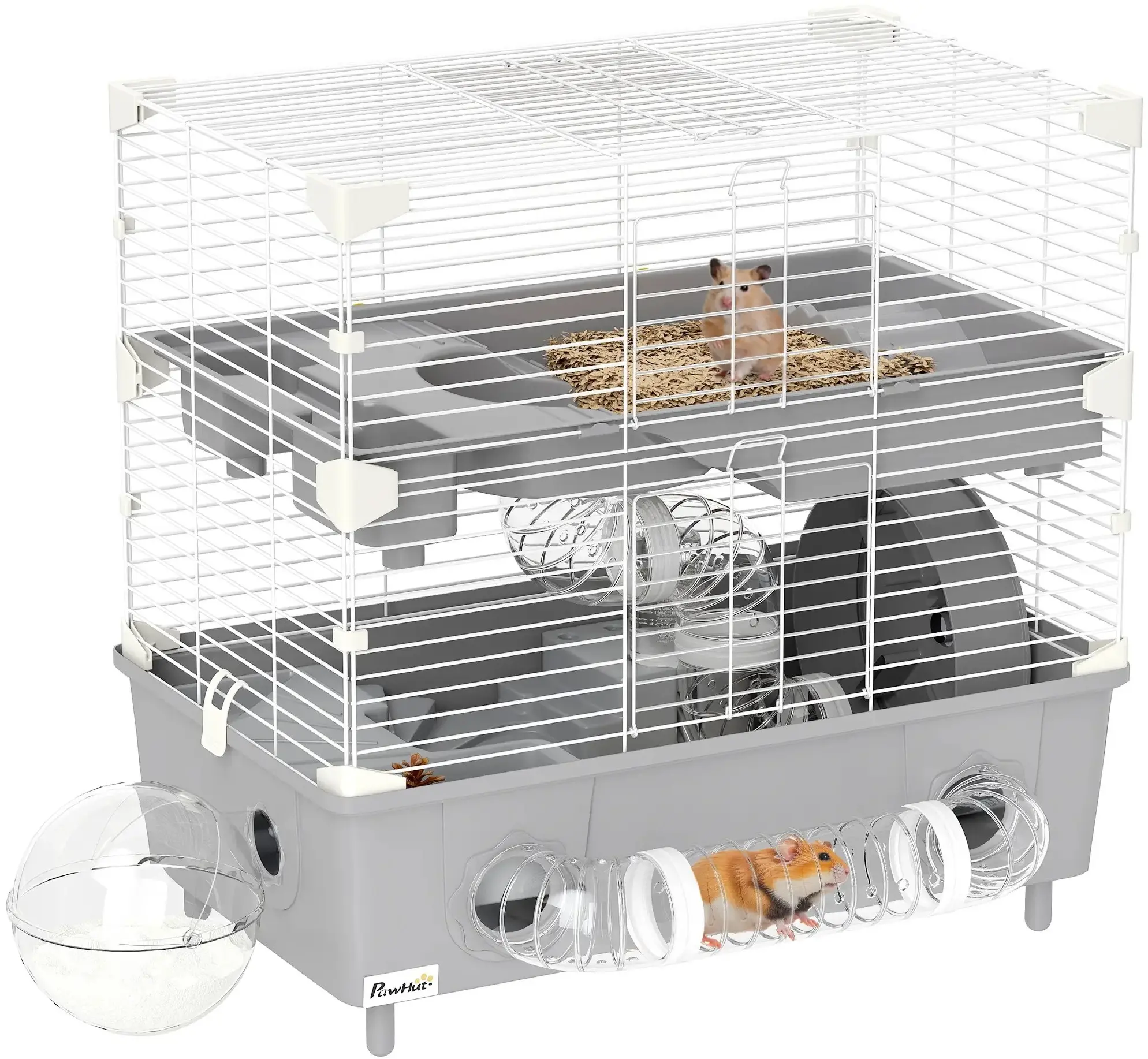 Cusca pentru hamsteri PawHut D51-482V00GY (Grey) - 2