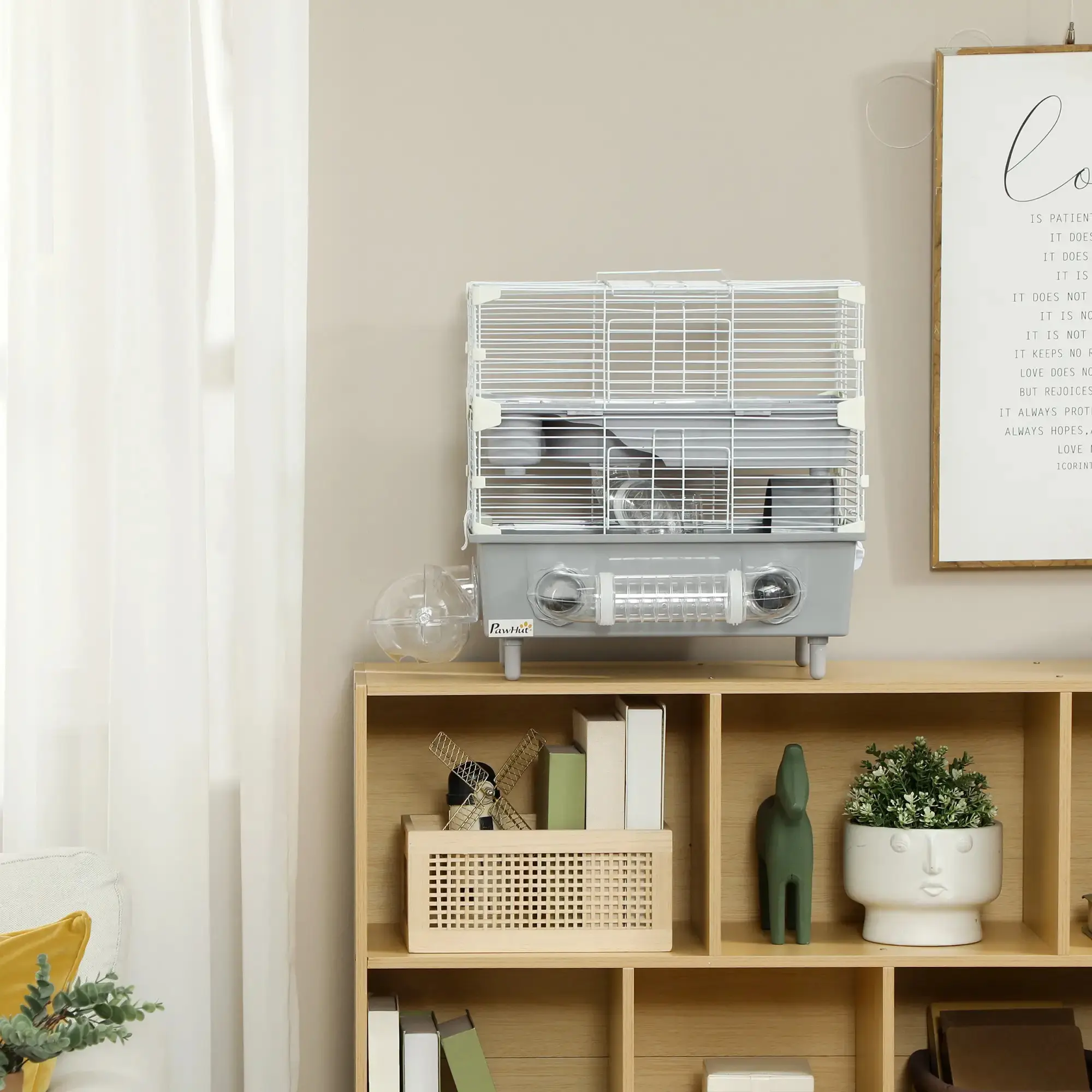 Cusca pentru hamsteri PawHut D51-482V00GY (Grey) - 7