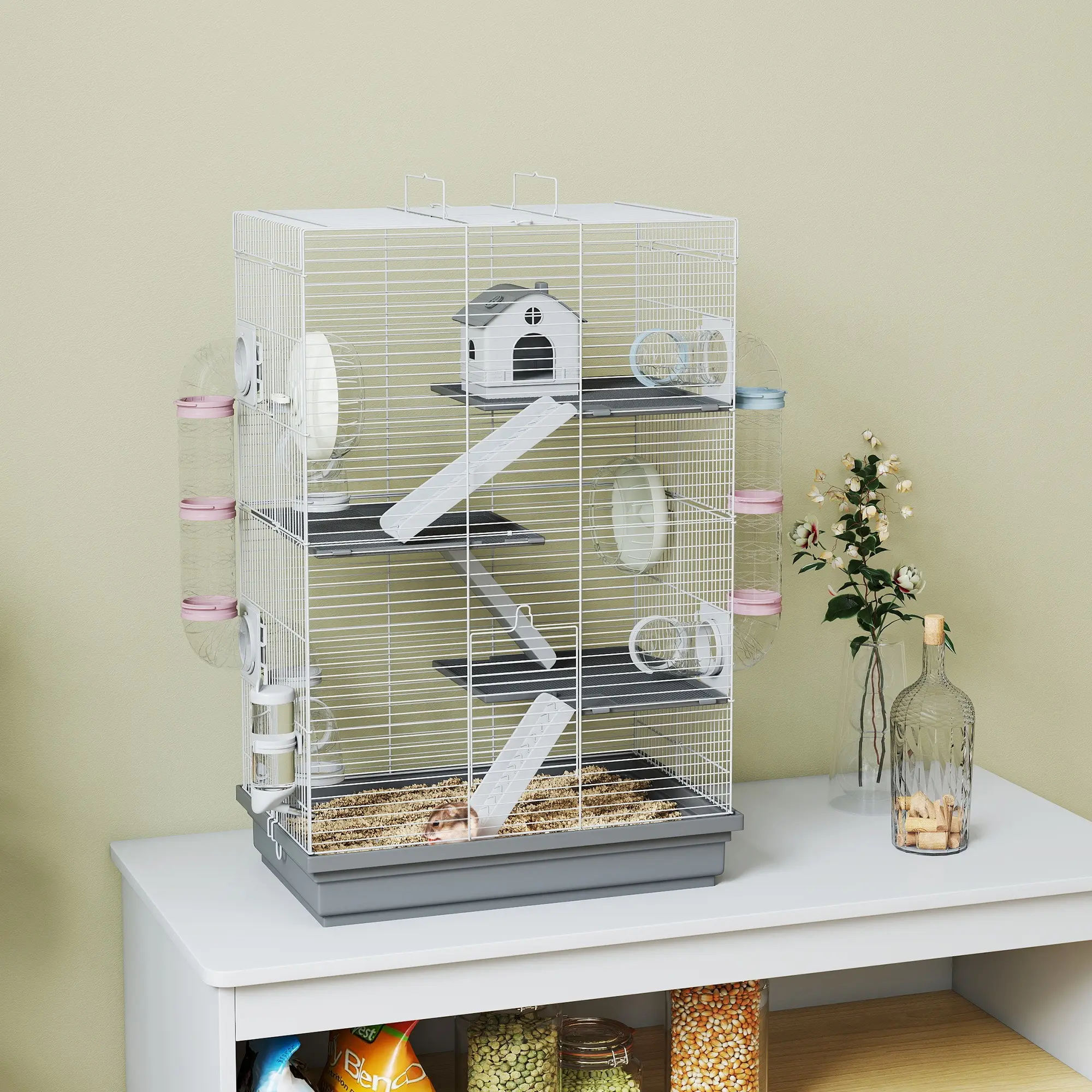 Cusca pentru hamsteri PawHut D51-526V00GY (Grey) - 6