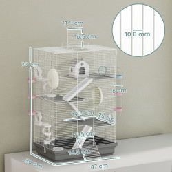 Cusca pentru hamsteri PawHut D51-526V00GY (Grey) Thumb