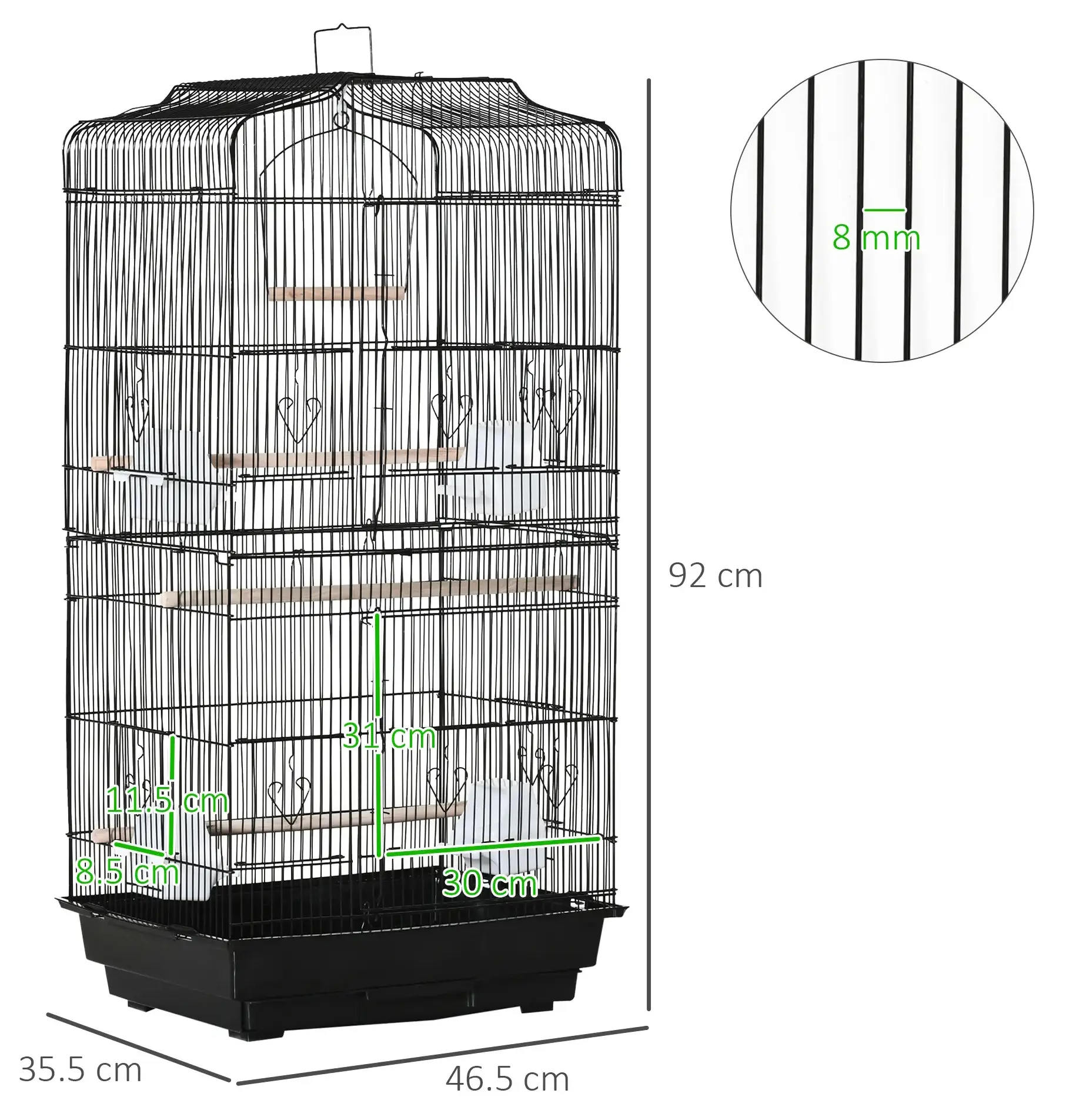 Colivie pentru pasari PawHut D10-018V01BK (Black) - 2