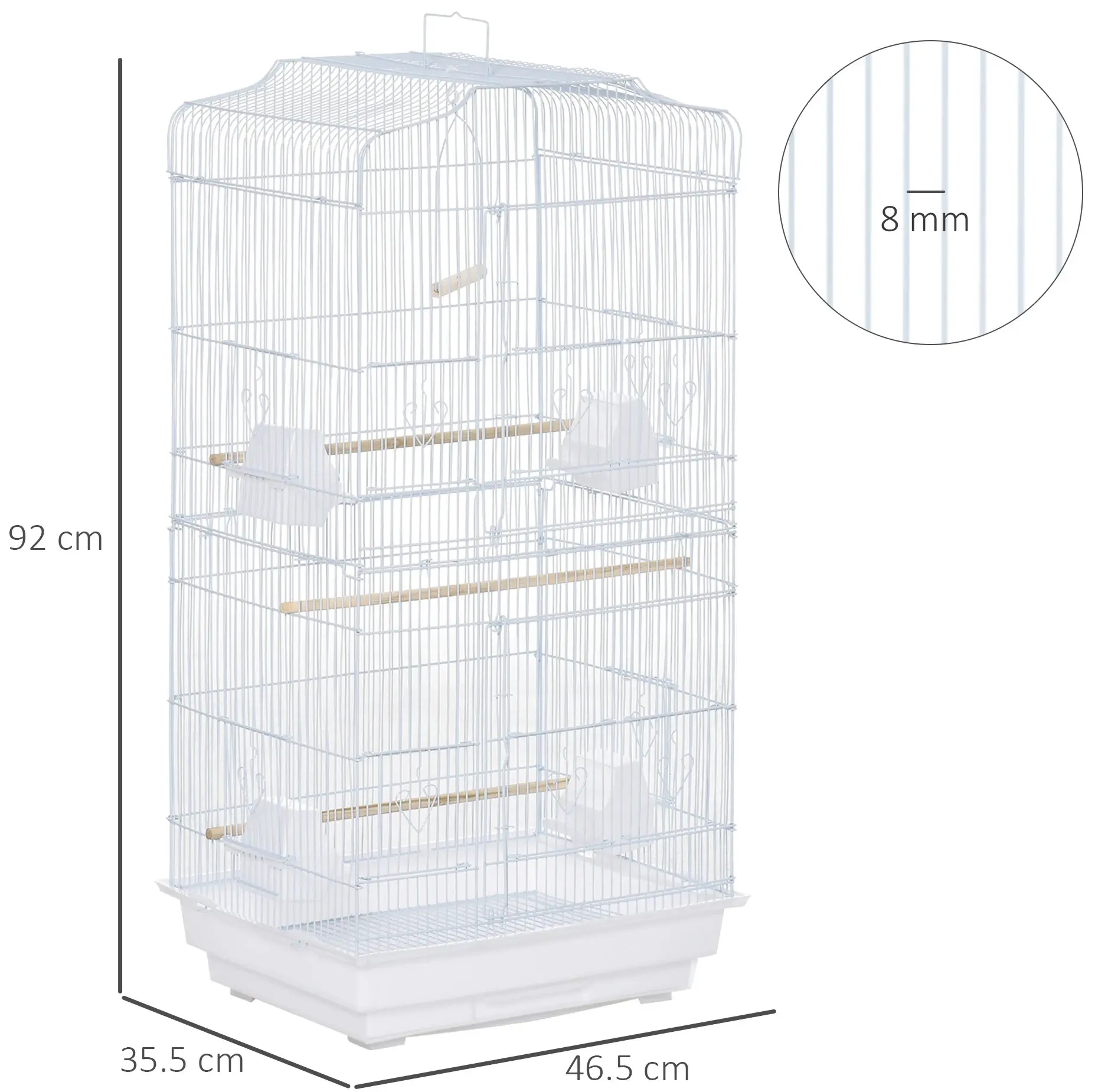 Colivie pentru pasari PawHut D10-018V01WT (White) - 2