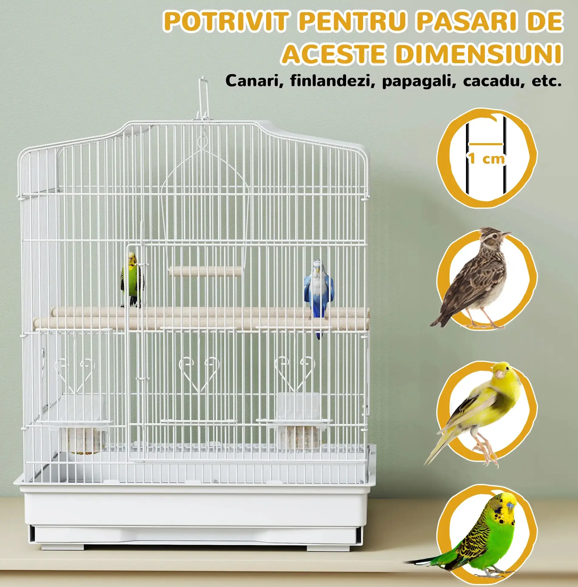 Colivie pentru pasari D10-018V03WT (White) - 6