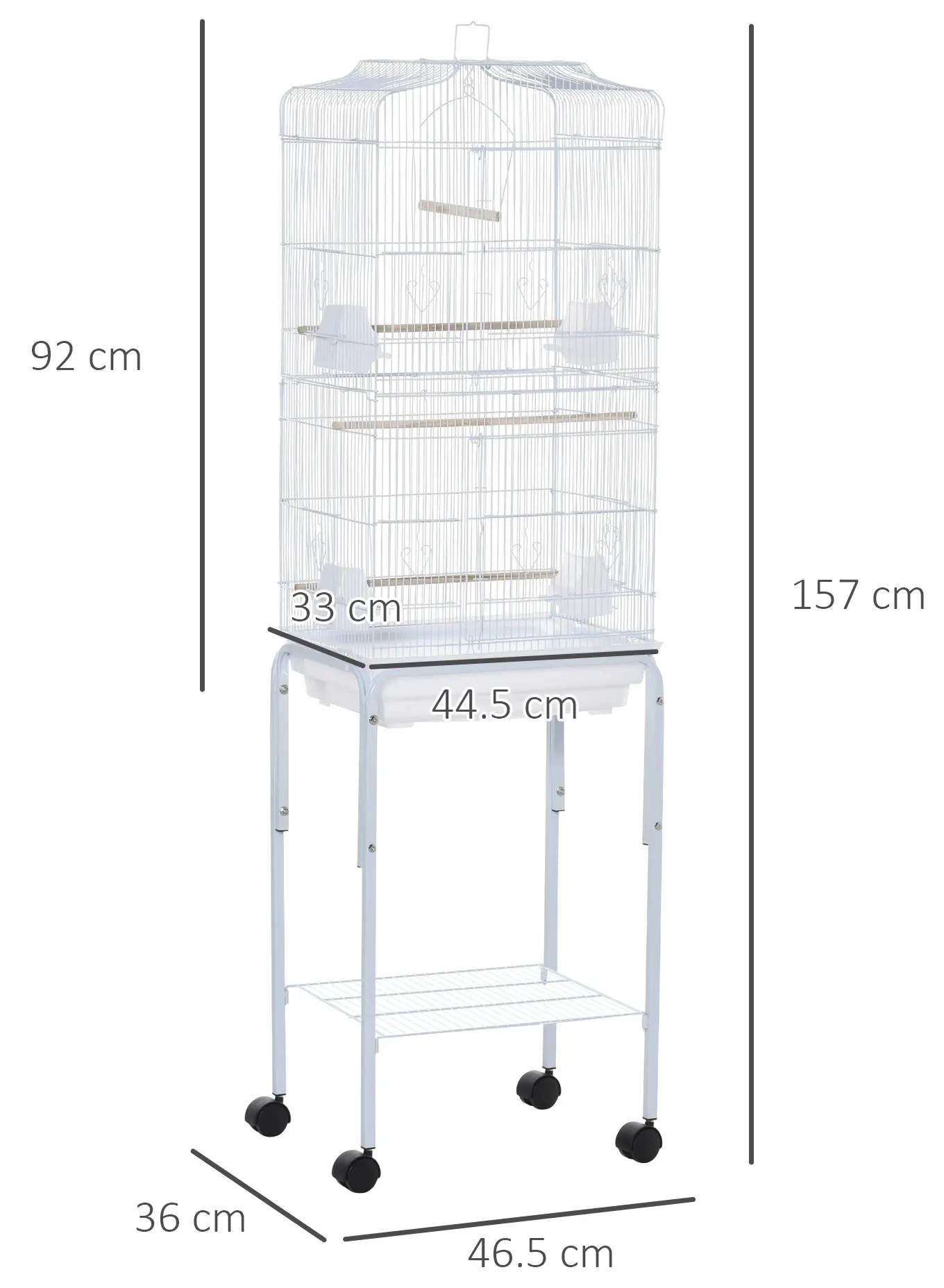 Colivie pentru pasari PawHut D10-019V01WT (White) - 2