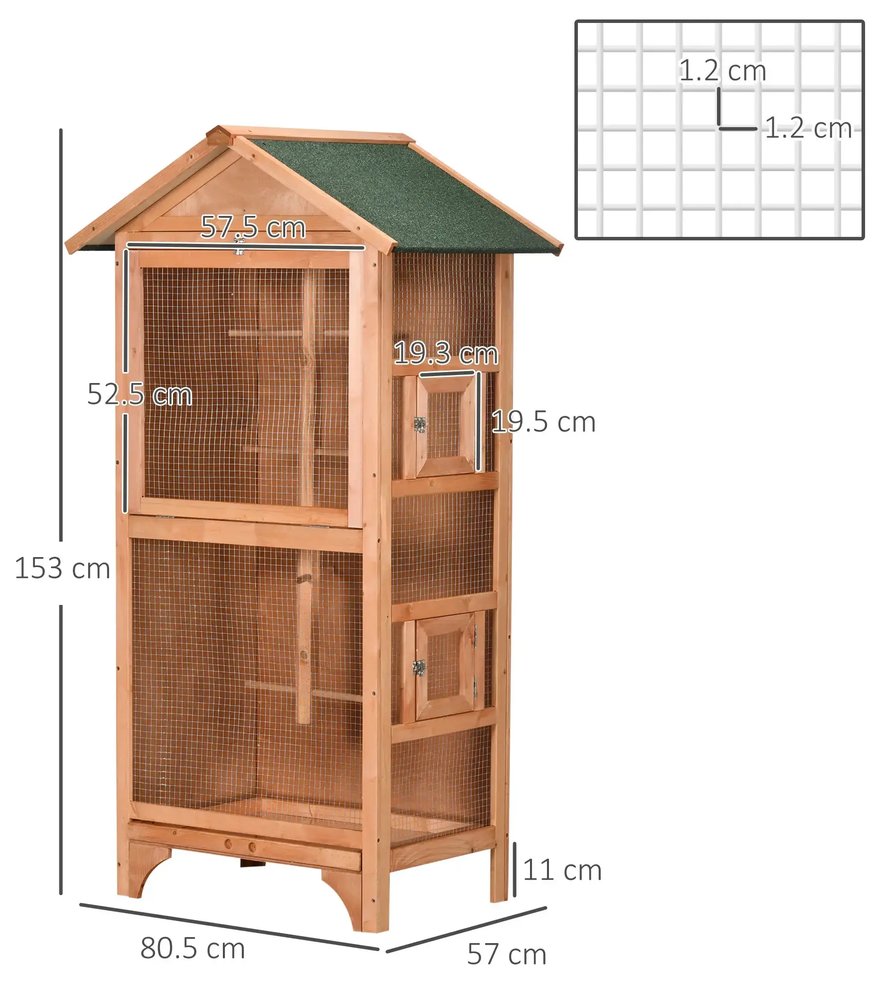 Colivie pentru pasari PawHut D10-050V01YL (Natural) - 4