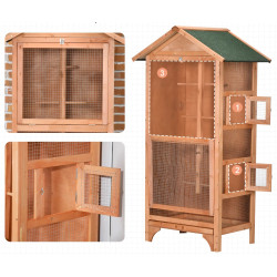 Colivie pentru pasari PawHut D10-050V01YL (Natural) Thumb