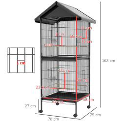 Colivie pentru pasari PawHut D10-065V01BK (Black) Thumb