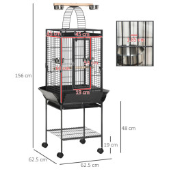 Colivie pentru pasari PawHut D10-068 (Grey/Black) Thumb