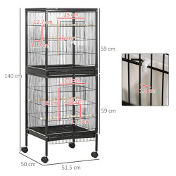 Colivie pentru pasari PawHut D10-074V00BK (Black) Thumb