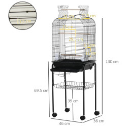 Colivie pentru pasari PawHut D10-077 (Black) Thumb